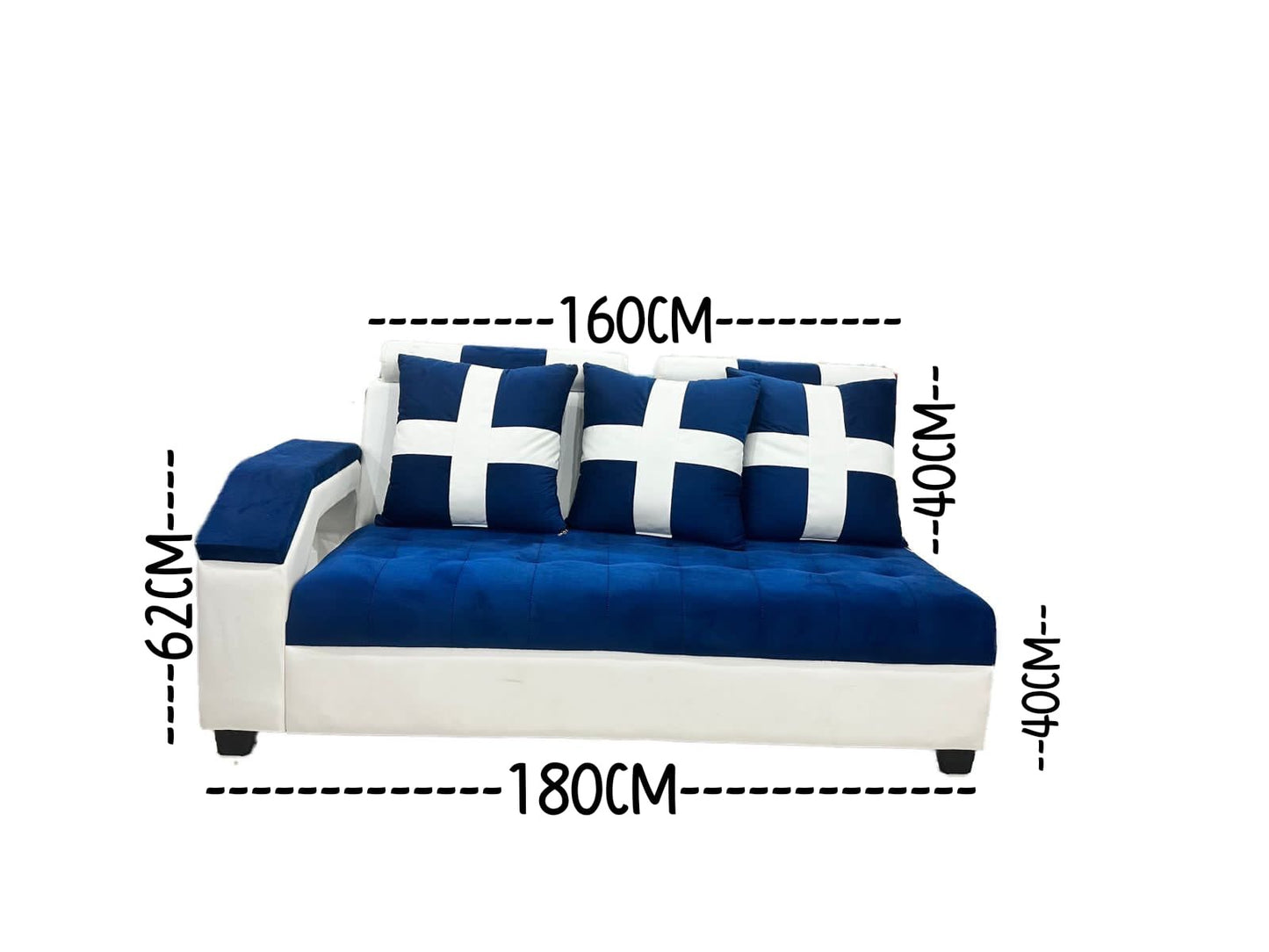 Coal L Shape Sofa 6 Seater Sofa Set (3 seater + Right Aligned Chaise)