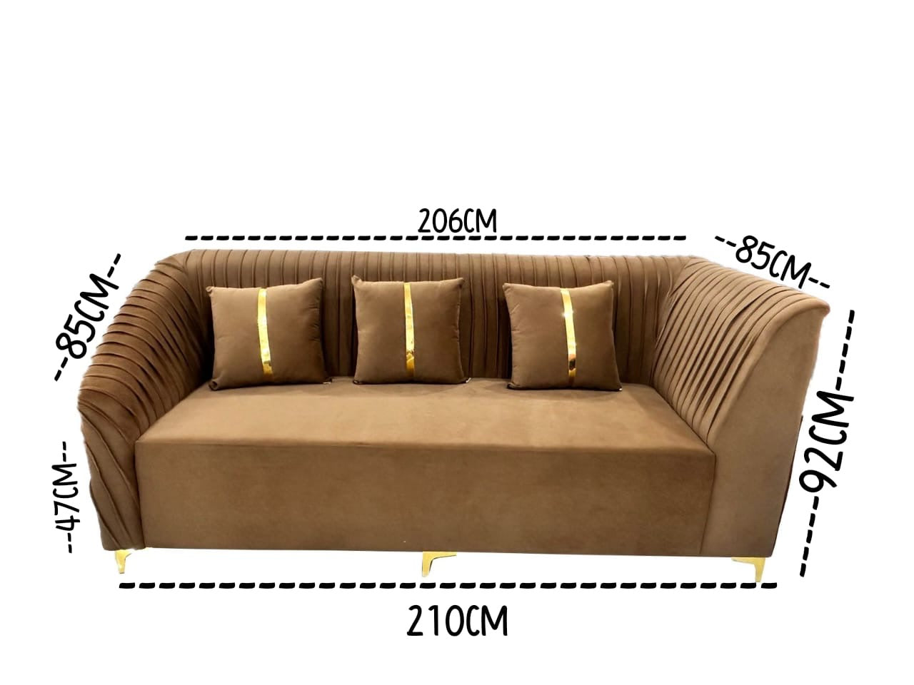 Vista 6 Seater L Shape Sofa Set + (3 Seater+ Right Aligned Chaise)