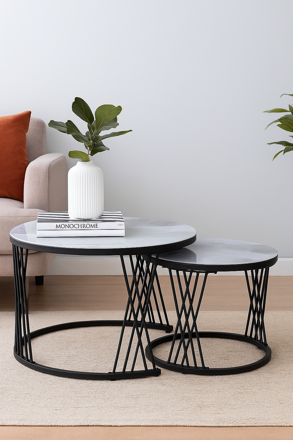 Wow Ceramic Marble Coffee Table Set Of 2