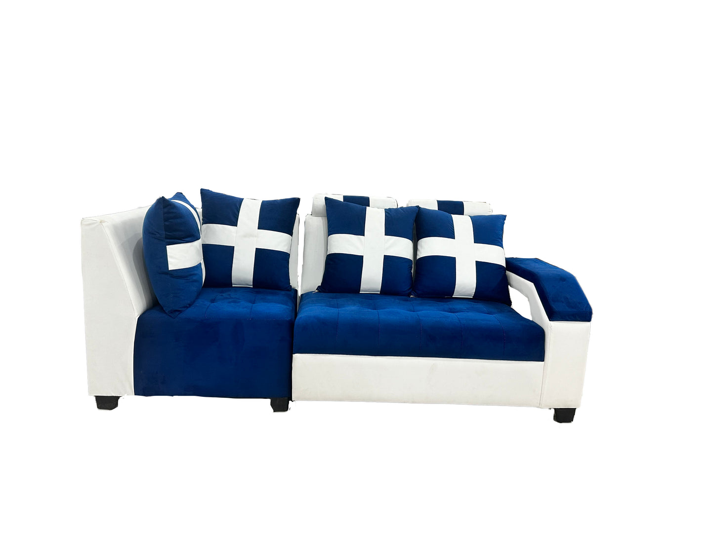 Coal L Shape Sofa 6 Seater Sofa Set (3 seater + Right Aligned Chaise)