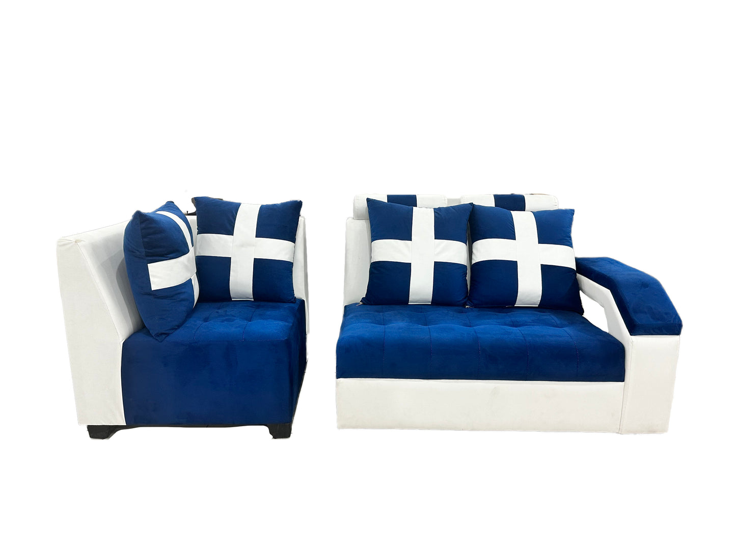 Coal L Shape Sofa 6 Seater Sofa Set (3 seater + Right Aligned Chaise)