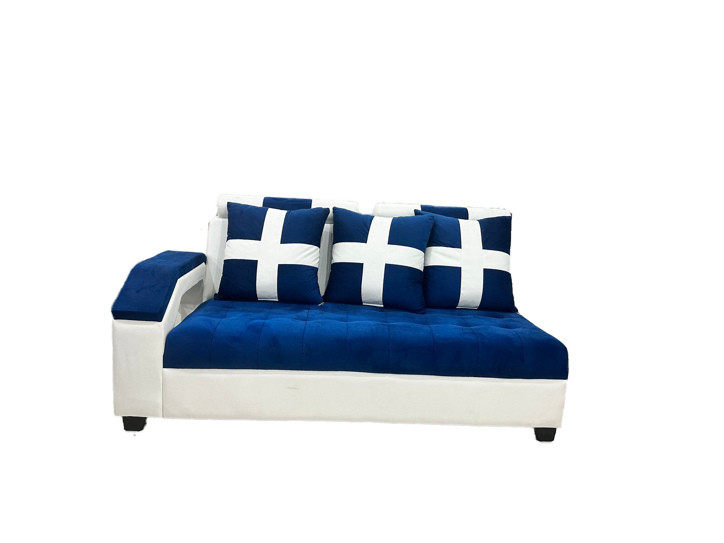 Coal L Shape Sofa 6 Seater Sofa Set (3 seater + Right Aligned Chaise)