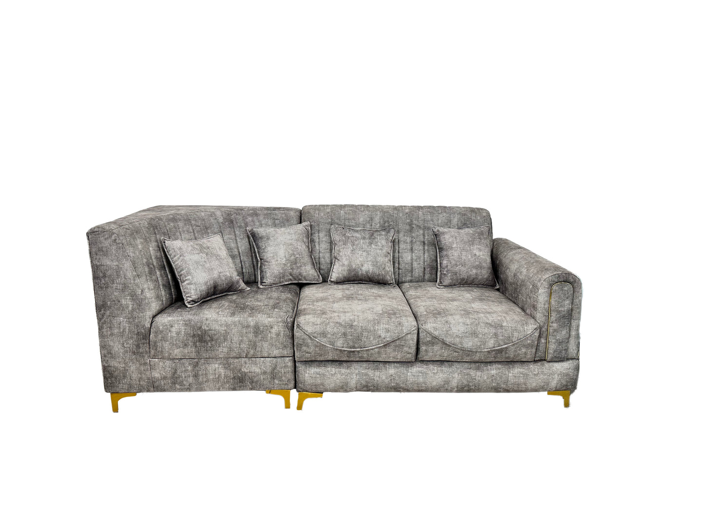 Real 6 Seater L Shape Sofa Set (3 Seater + Right Aligned Chaise)