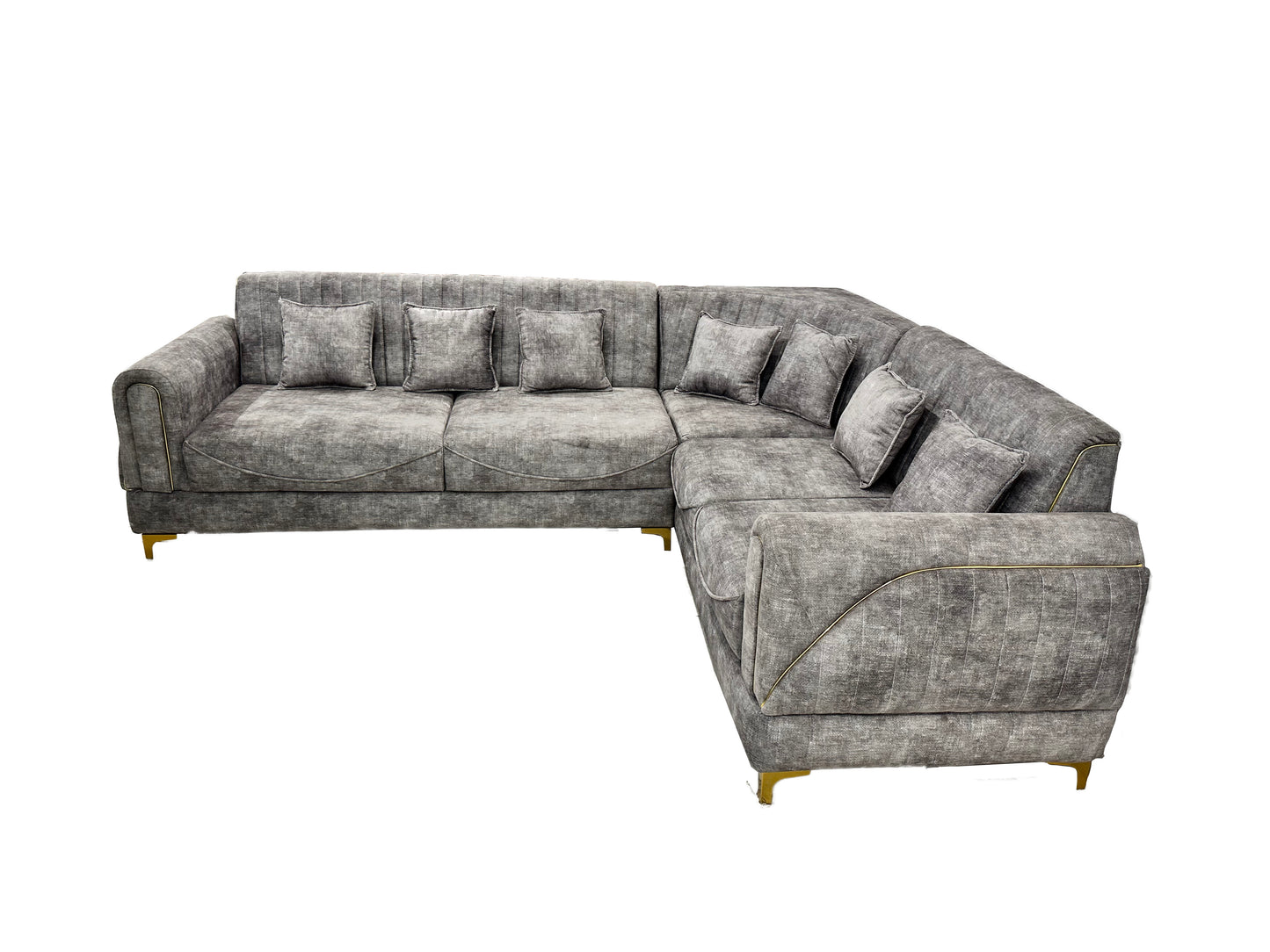 Real 6 Seater L Shape Sofa Set (3 Seater + Right Aligned Chaise)