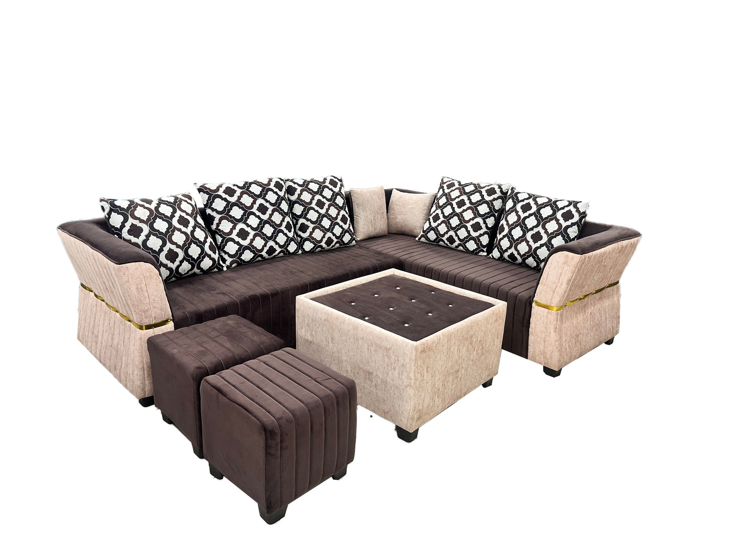 Rock 6 Seater L Shape Sofa Set (3 Seater Sofa Set + Right Aligned)
