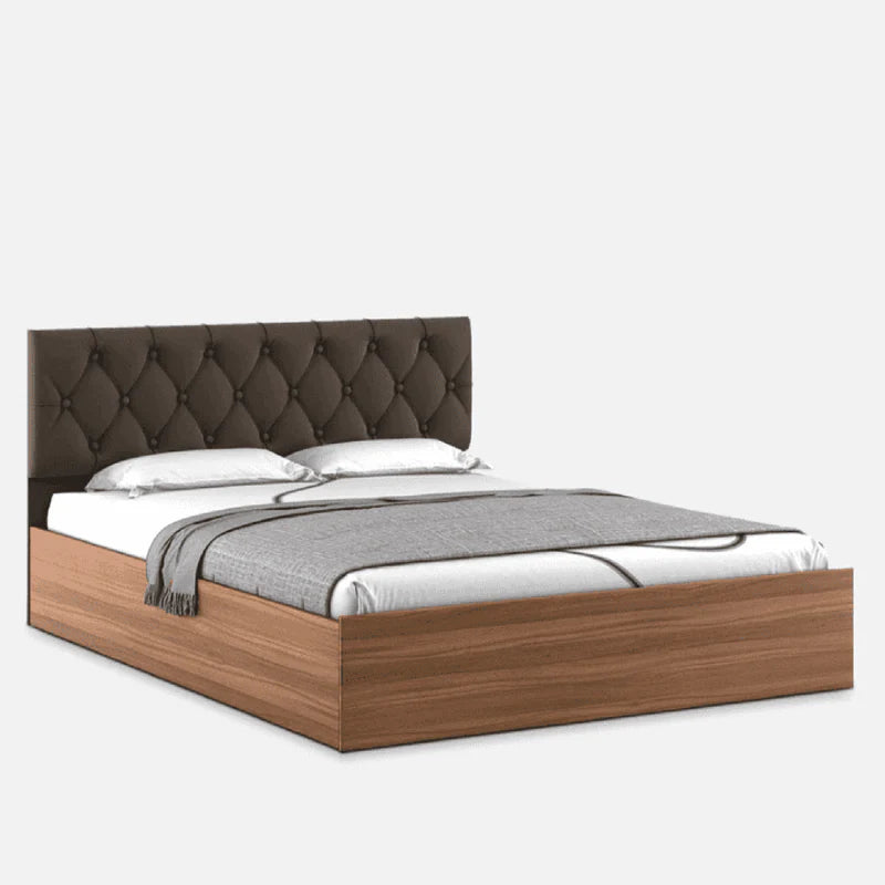 Iira Bed in wood Colour With Box Storage