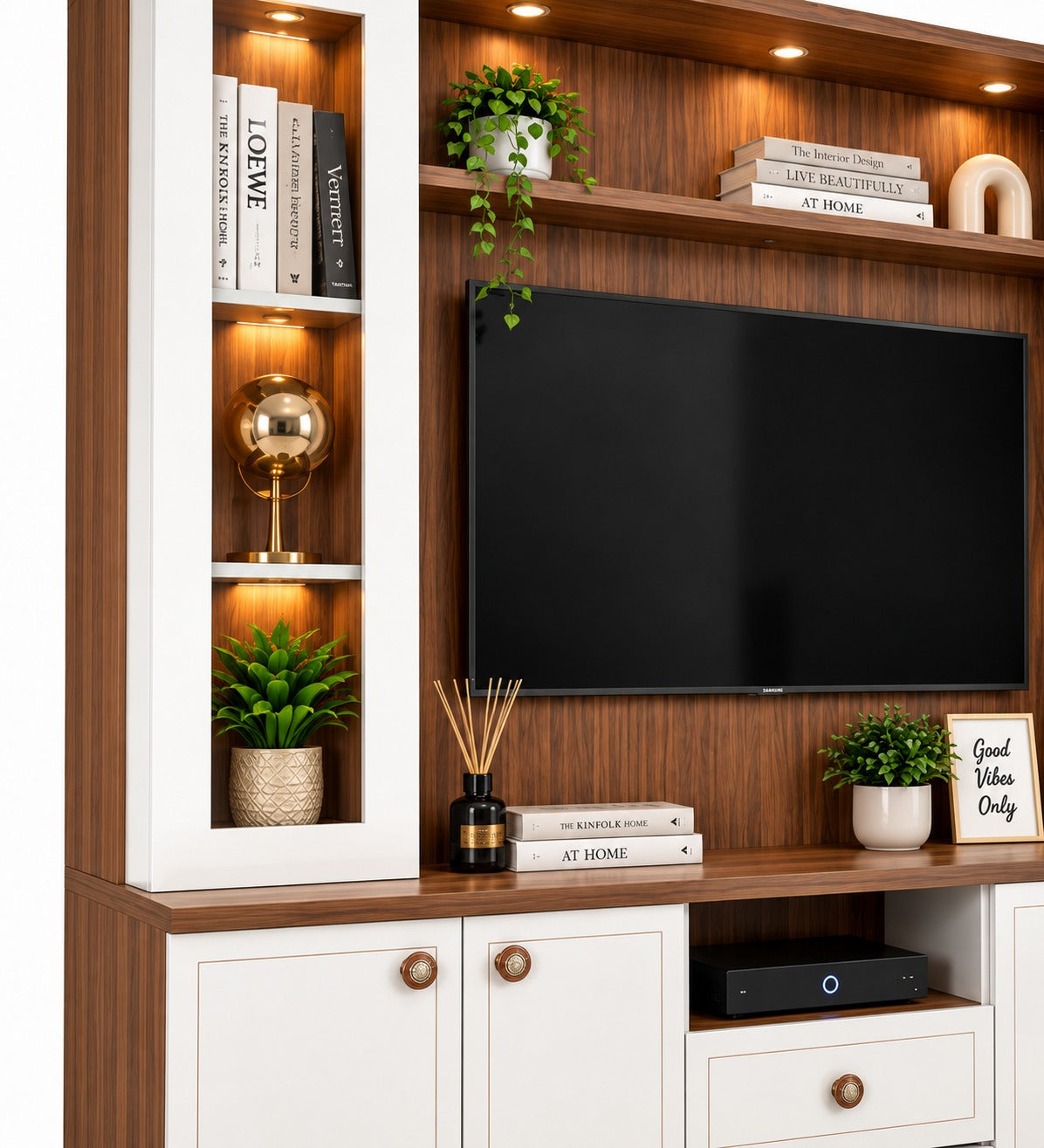 Har Ghar Khushi Crown Modern Wooden TV Unit & Storage Cabinets, Engineered Wood, Free Home Delivery, Free Installation, 2 Year Warranty.