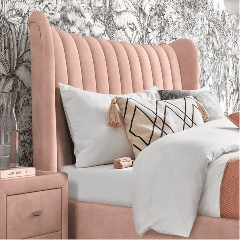 Quney Bed in Pink Colour With Box Storage