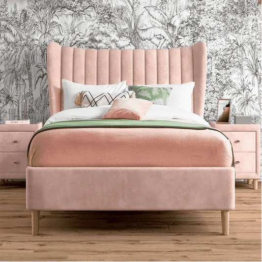 Quney Bed in Pink Colour With Box Storage