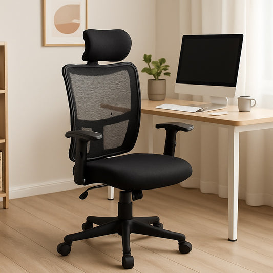 Ergonomic Mesh Office Chair with Adjustable Headrest & Lumbar Support