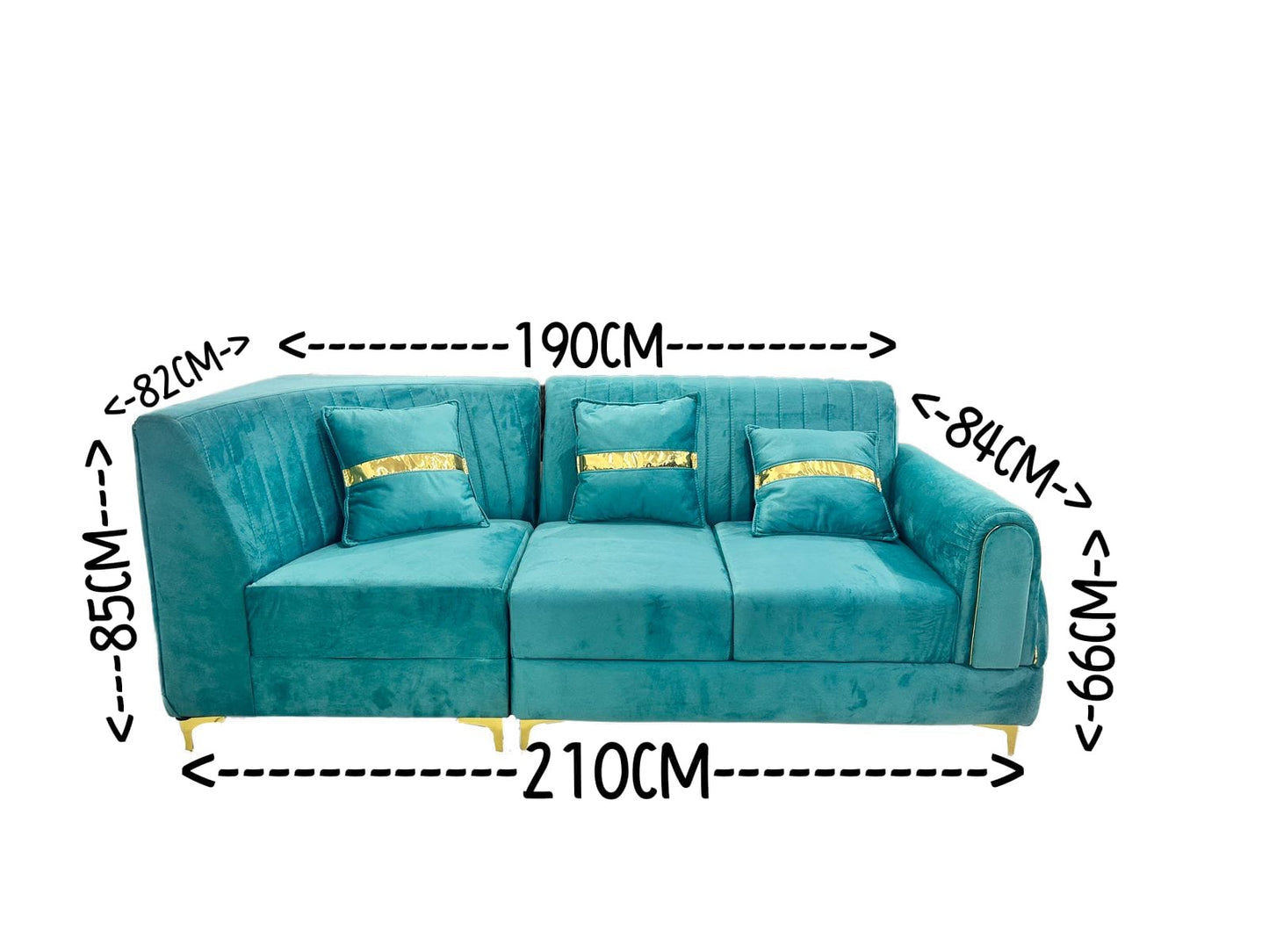 Zoom L Shape 7 Seater Sofa Seat + 3 SeatRight Aligned)