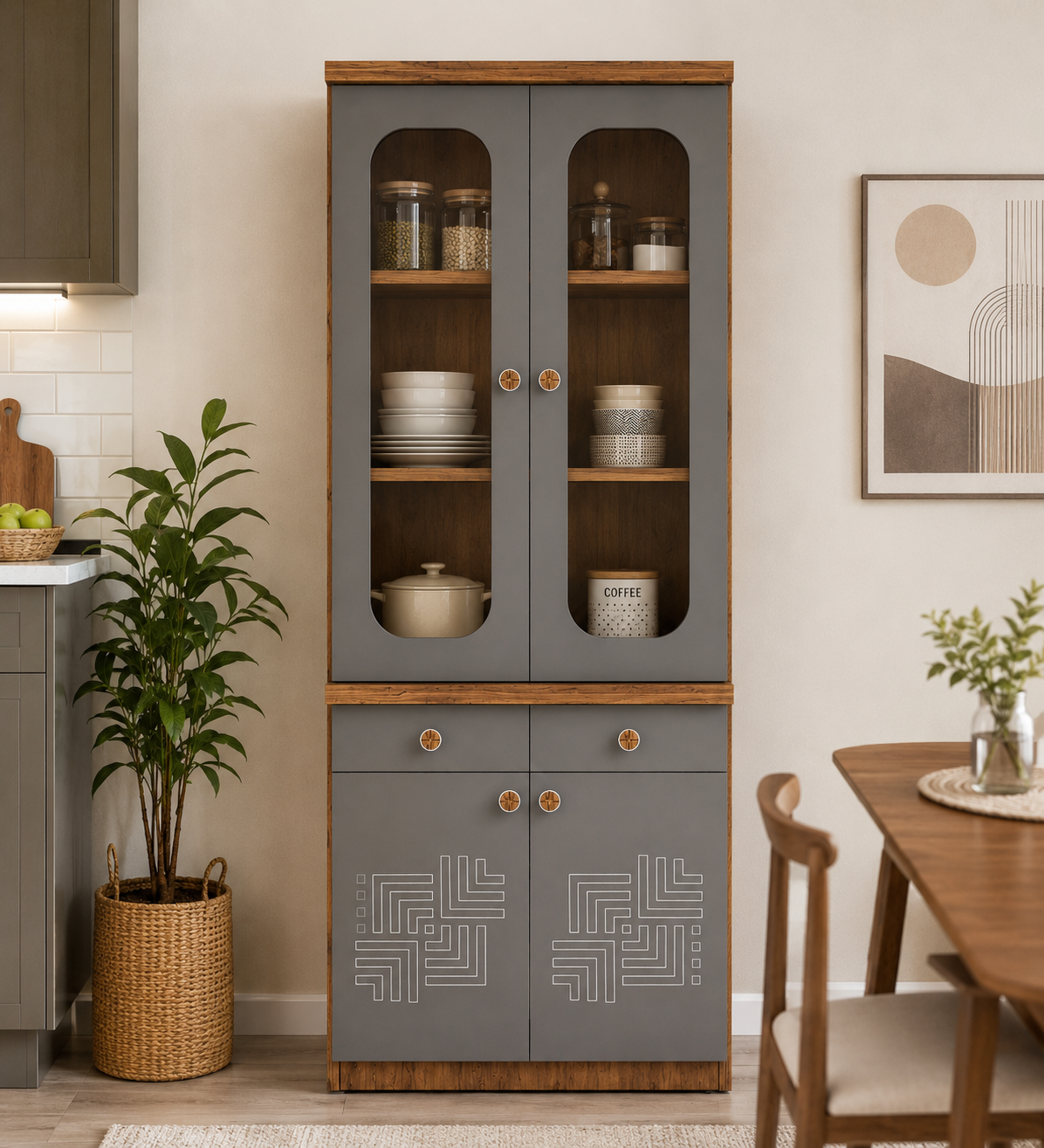 Har Ghar Khushi Best Display Almirah, Grey in Color, Free Delivery, Free Installation.