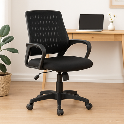 Modern Ergonomic Mesh Office Chair with Lumbar Support – Black