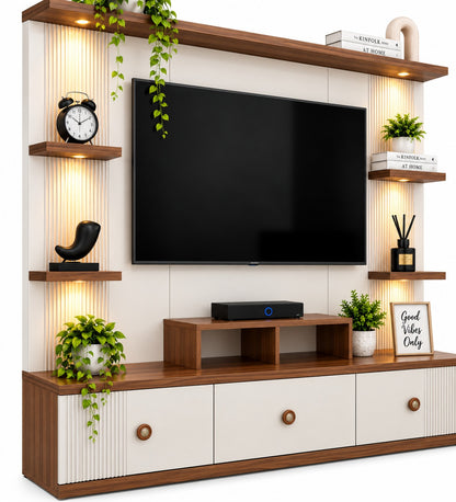Har Ghar Khushi Yamaha Modern Wooden TV Unit & Storage Cabinets, Engineered Wood, Free Home Delivery, Free Installation, 2 Year Warranty.
