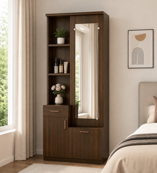 Har Ghar Khushi Premium Wooden Dressing Table with Full-Length Mirror & Storage, 2 Year Warranty, Free Home Delivery, Free Installation.