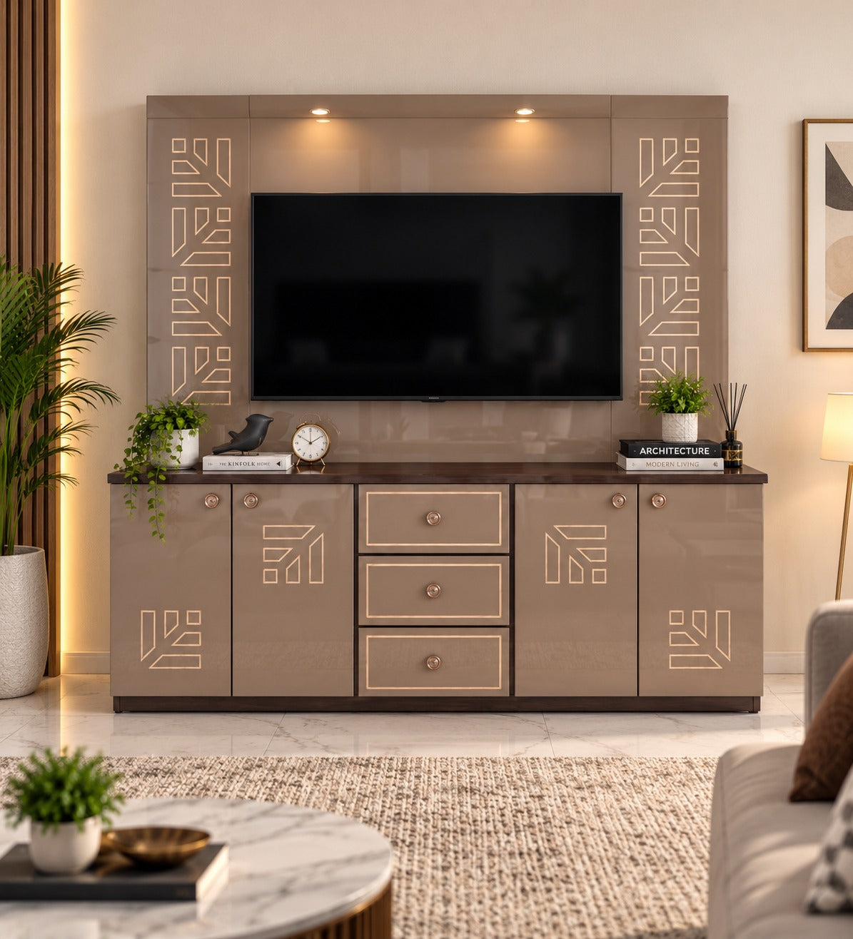 Har Ghar Khushi Bose Modern Wooden TV Unit & Storage Cabinets, Engineered Wood, Free Home Delivery, Free Installation, 2 Year Warranty.