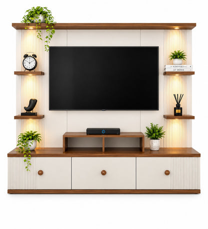 Har Ghar Khushi Yamaha Modern Wooden TV Unit & Storage Cabinets, Engineered Wood, Free Home Delivery, Free Installation, 2 Year Warranty.
