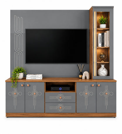 Har Ghar Khushi Yamaha Modern Wooden TV Unit & Storage Cabinets, Engineered Wood, Free Home Delivery, Free Installation, 2 Year Warranty.