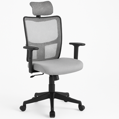 ErgoMesh High Back Office Chair with Headrest – Grey