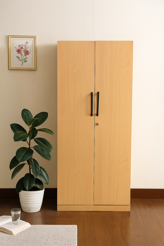 Queen 2 Door Wardrobe with Drawer,  and 1 Hanging Space  