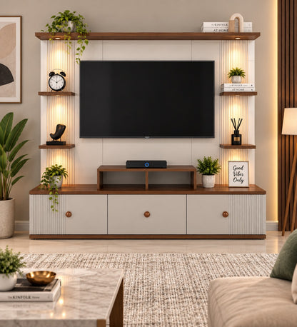 Har Ghar Khushi Yamaha Modern Wooden TV Unit & Storage Cabinets, Engineered Wood, Free Home Delivery, Free Installation, 2 Year Warranty.