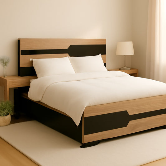 Glitch Engineered Wood Bed with Storage (78*60inch)