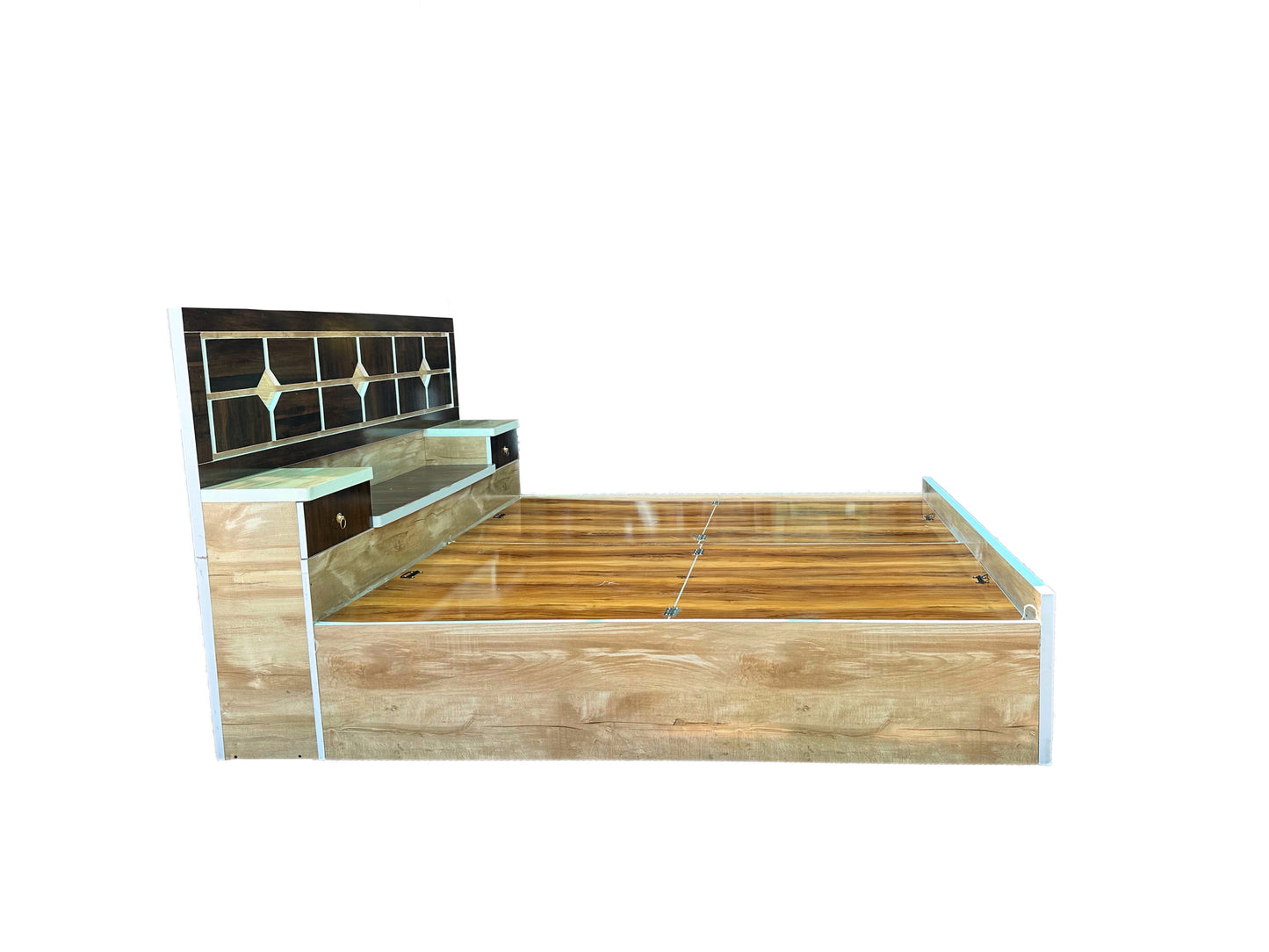 Cheese Engineered Wood Bed with Storage (78*60inch)