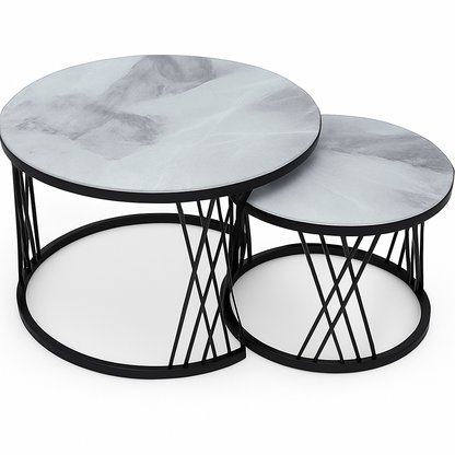 Wow Ceramic Marble Coffee Table Set Of 2