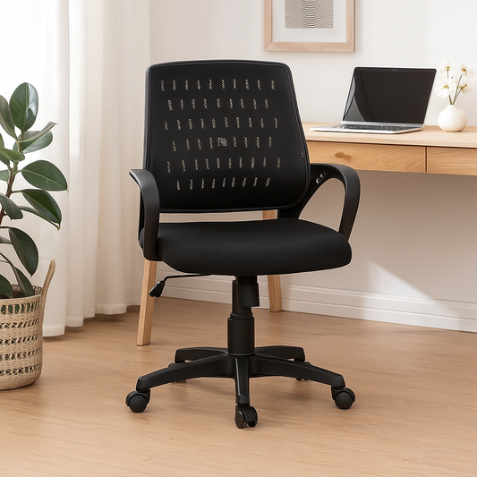 Modern Ergonomic Mesh Office Chair with Lumbar Support – Black