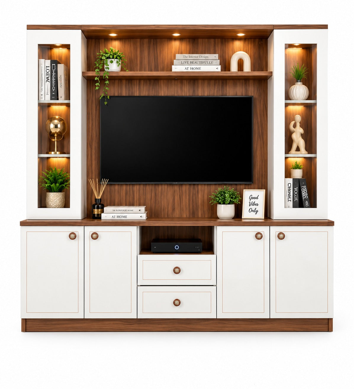 Har Ghar Khushi Crown Modern Wooden TV Unit & Storage Cabinets, Engineered Wood, Free Home Delivery, Free Installation, 2 Year Warranty.