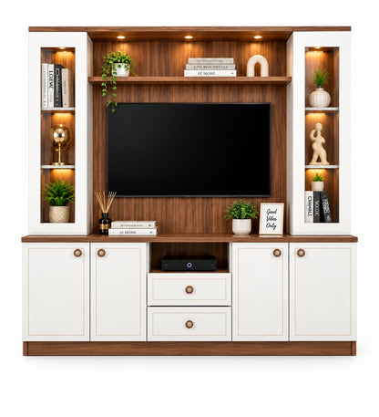 Har Ghar Khushi Crown Modern Wooden TV Unit & Storage Cabinets, Engineered Wood, Free Home Delivery, Free Installation, 2 Year Warranty.