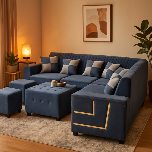 Celebration L Shape 6 Seater Sofa Set (3 Seater + Left Aligned Chaise)