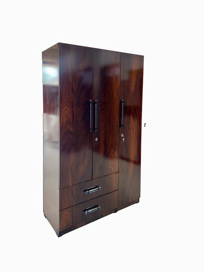 Wally 3 Door Wardrobe with Drawer,  and 1 Hanging Space (columbia Walnut)