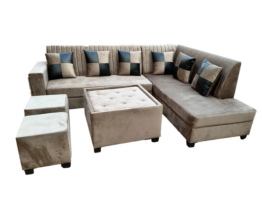 Cool L Shape 3 Seater Sofa Set (3 Seater+Right Aligned Chaise)