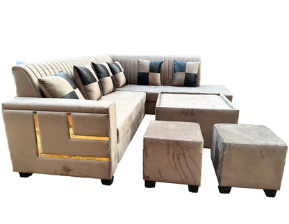 Cool L Shape 3 Seater Sofa Set (3 Seater+Right Aligned Chaise)