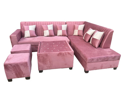 Rough 6 Seater L Shape Sofa (3 Seater + Right Aligned Chaise)