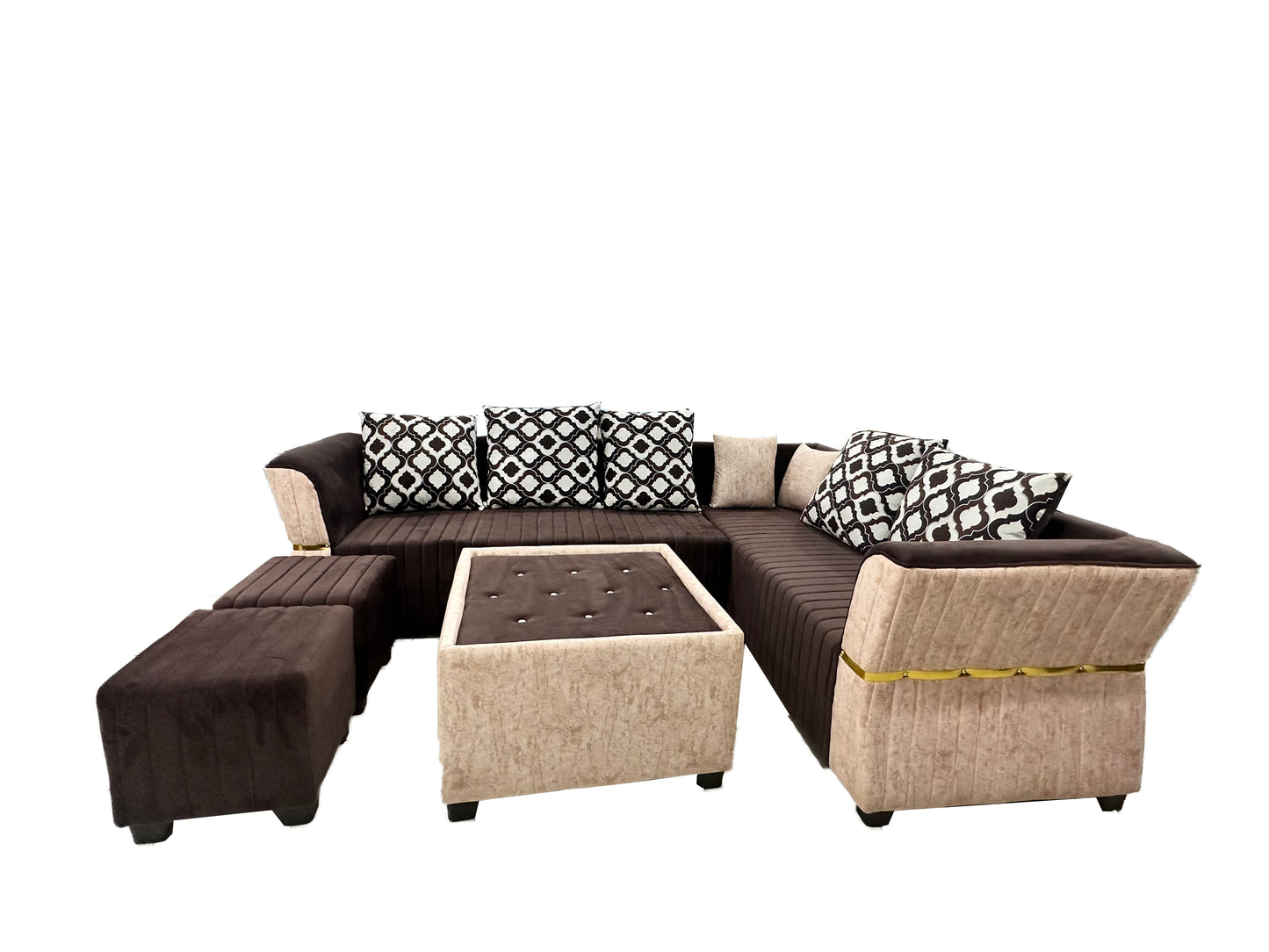 Rock 6 Seater L Shape Sofa Set (3 Seater Sofa Set + Right Aligned)