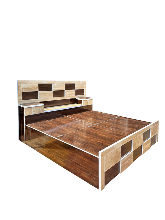 Block Engineered Wood Bed with Storage (78*60inch)