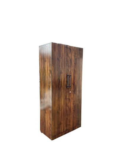 Woody 2 Door Wardrobe with Drawer,  and 1 Hanging Space (columbia Walnut) 