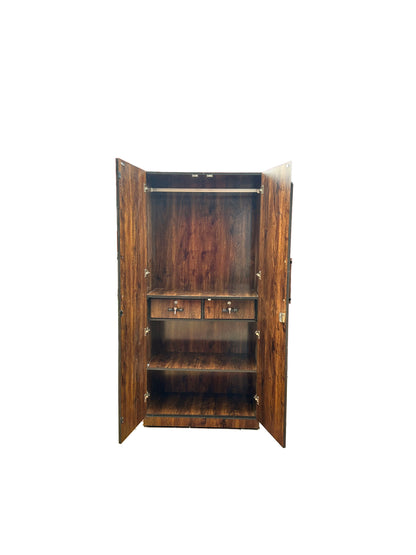 Woody 2 Door Wardrobe with Drawer,  and 1 Hanging Space (columbia Walnut) 