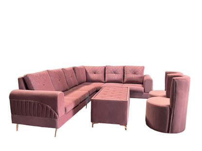 Candy L Shape 6 Seater Sofa Set (3 Seater + Right Aligned Chaise)