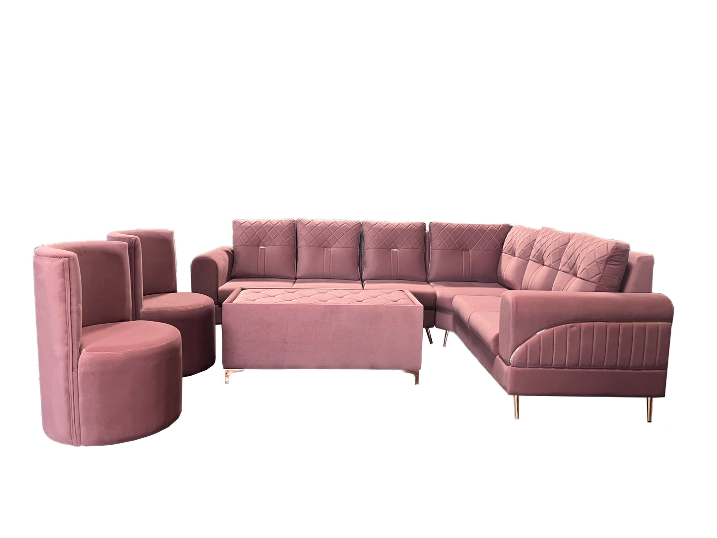 Candy L Shape 6 Seater Sofa Set (3 Seater + Right Aligned Chaise)