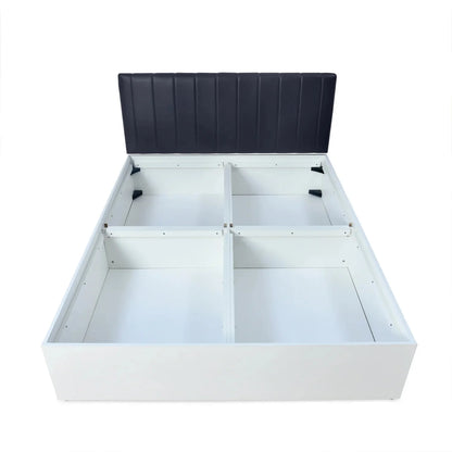 Que Bed in white Colour With Box Storage