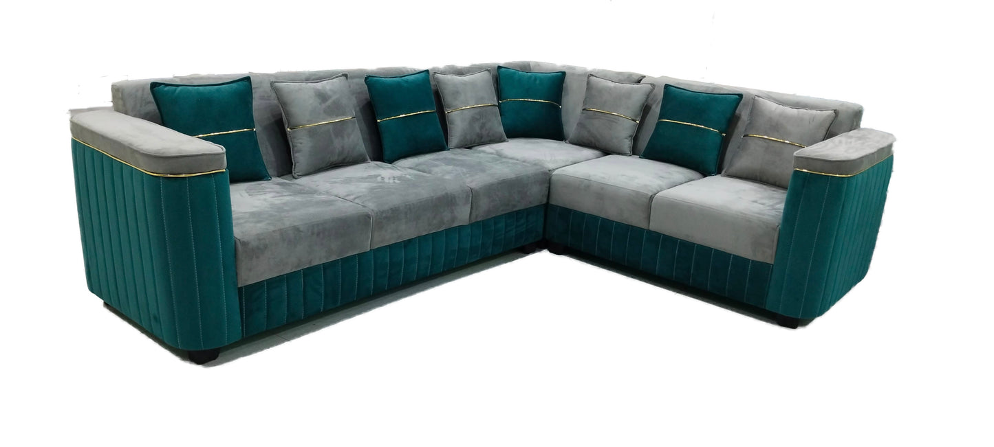 Olive 6 Seater L Shape Sofa Set (3 Seater+ Left Aligned Chaise)